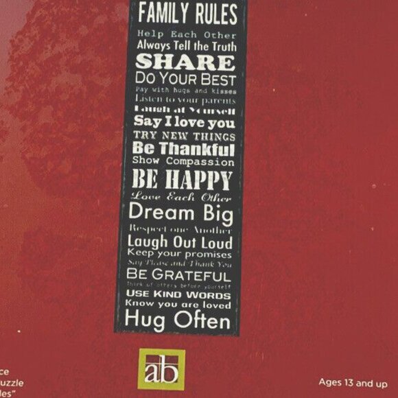 Puzzle Louise Carey Family Rules 1000 Pc Panoramic Jigsaw 13+ Summer Family Fun - Picture 4 of 4